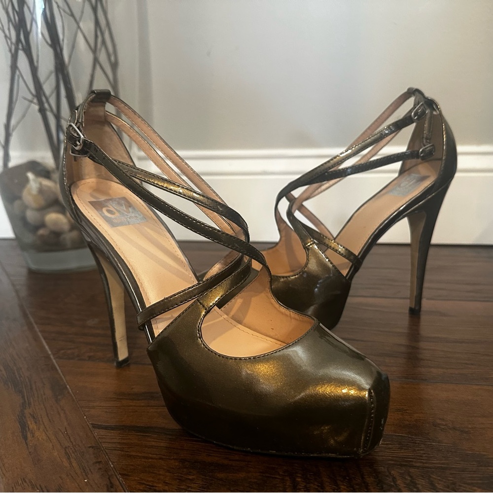 Dolce Vita Blair Dark Silver Patent Heels